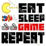 ready T-shirt Designs eat sleep game